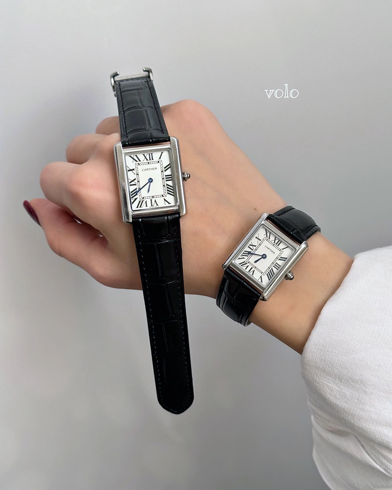 ساعت مچی ست cartier tank/کارتیه تانک