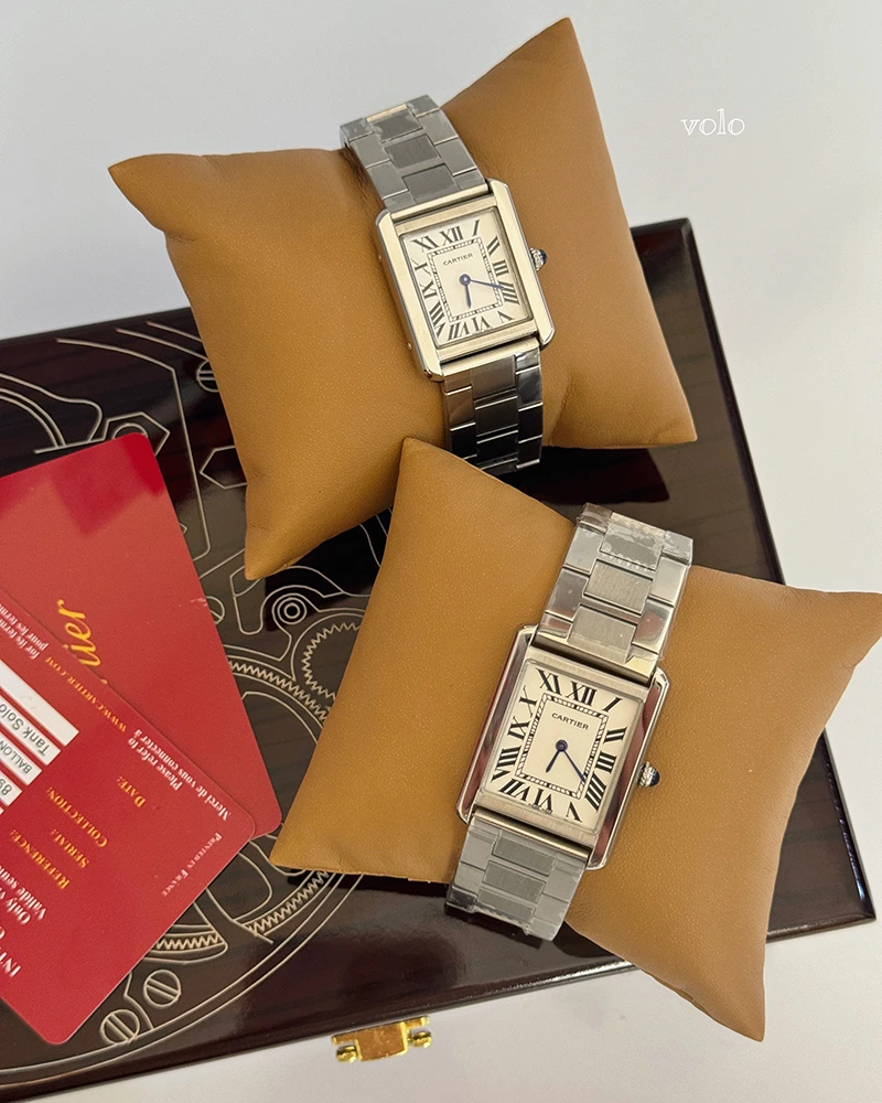 ساعت مردانه و زنانه کارتیه تانک فلزی / cartier tank metalic - Image 4
