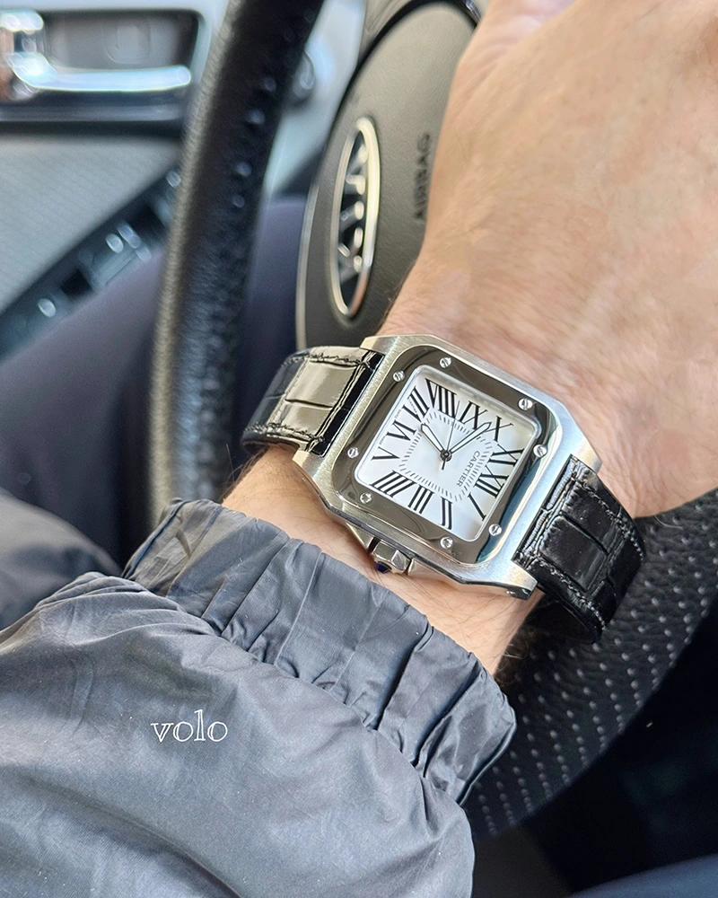 ساعت مردانه کارتیر سانتوس چرمی / cartier santos
