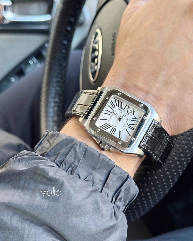 ساعت کارتیر سانتوس چرمی / cartier santos